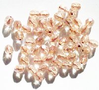 50 6mm Faceted Copper Lined Crystal AB Firepolish Beads